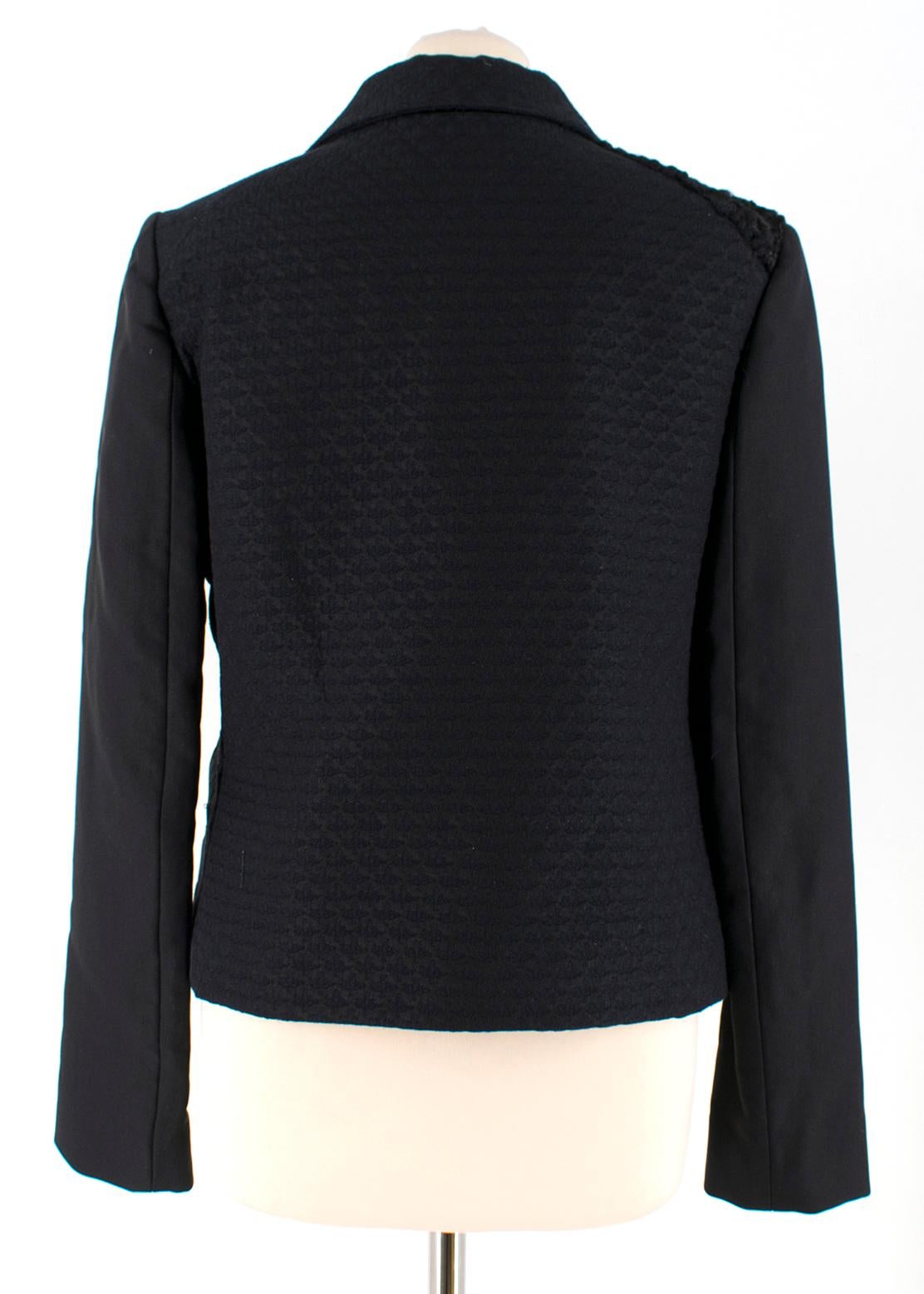 Black The Row Silk & Astrakhan Fur Wrap Style Jacket US 2