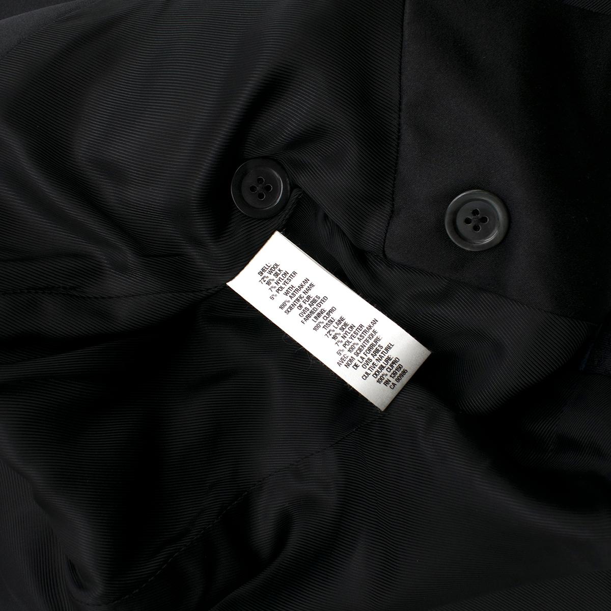 The Row Silk & Astrakhan Fur Wrap Style Jacket US 2 3