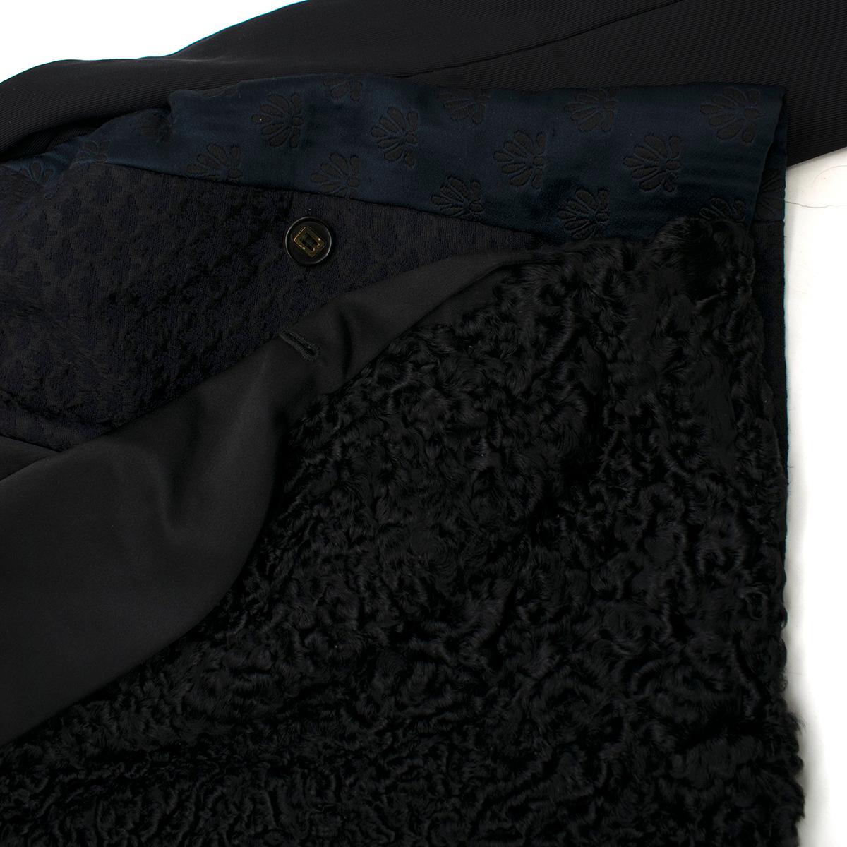 The Row Silk & Astrakhan Fur Wrap Style Jacket US 2 4