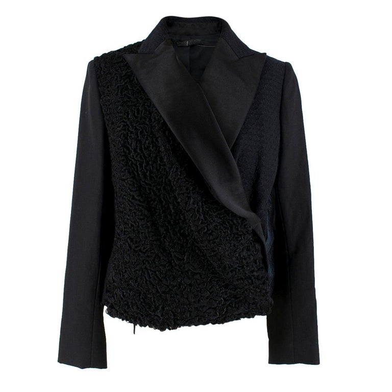 The Row Silk and Astrakhan Fur Wrap Style Jacket US 2 at 1stDibs
