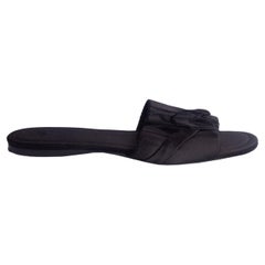 THE ROW silk satin ELLEN Ruched Slides Sandals Shoes 40