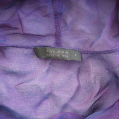 The Row Silk Sheer Purple Cowl Neck Top
