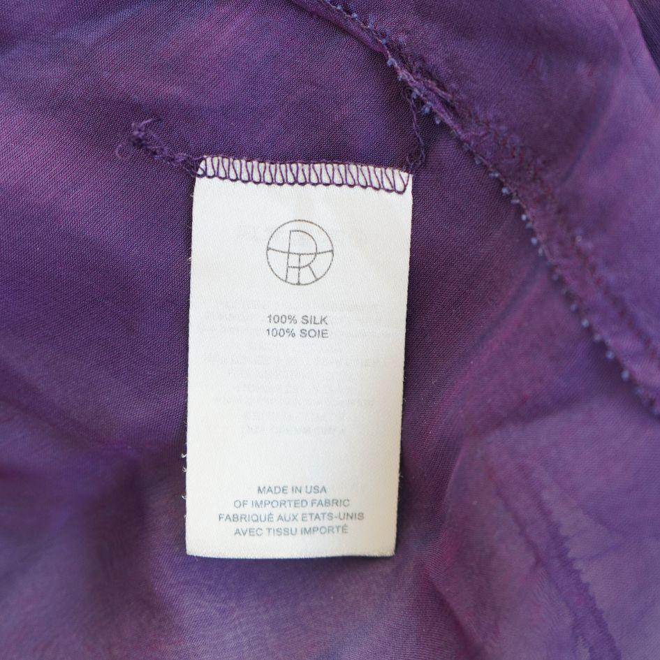 The Row Silk Sheer Purple Cowl Neck Top In Good Condition For Sale In Beverly Hills, CA