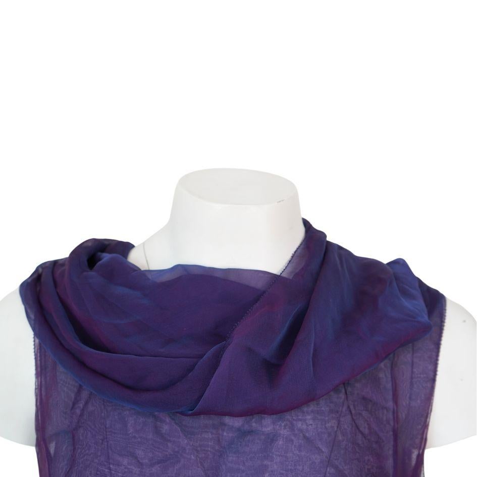 Women's The Row Silk Sheer Purple Cowl Neck Top For Sale
