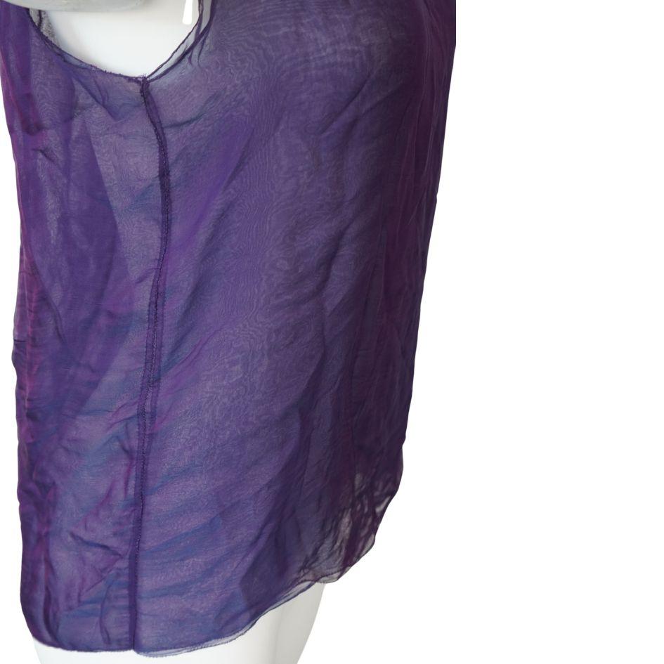 The Row Silk Sheer Purple Cowl Neck Top For Sale 4