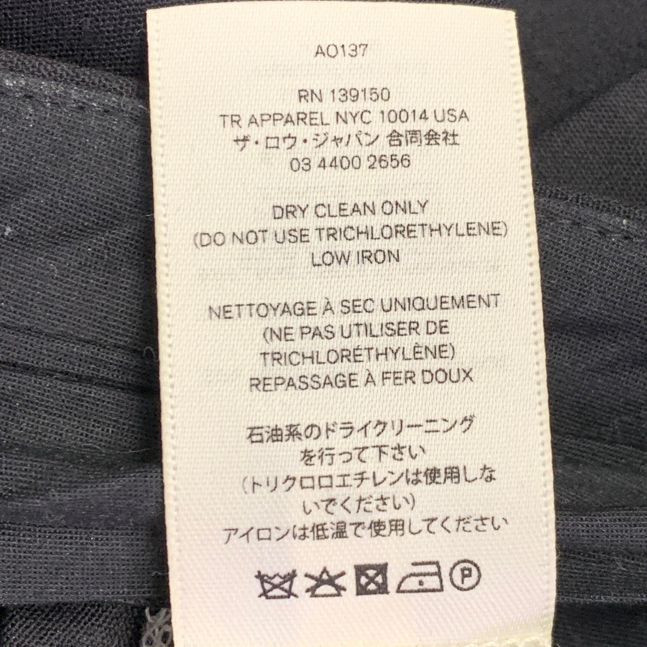De las mujeres THE ROW Talla 0 Pantalones de vestir negros de lana virgen con pliegues y cremallera en la cintura en venta