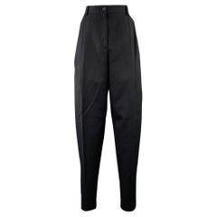 THE ROW Größe 0 Schwarz Schurwolle plissiert konisch zulaufend Zip Fly Kleiderhosen