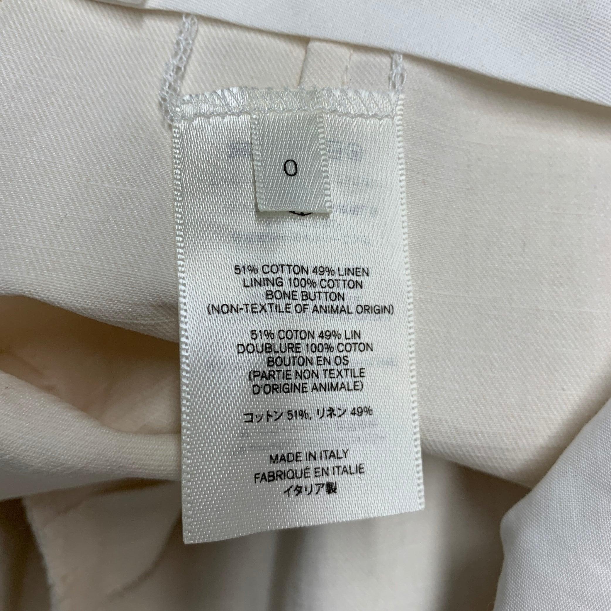 THE ROW Size 0 Cream Cotton Linen Pleated Dress Pants In Excellent Condition For Sale In San Francisco, CA