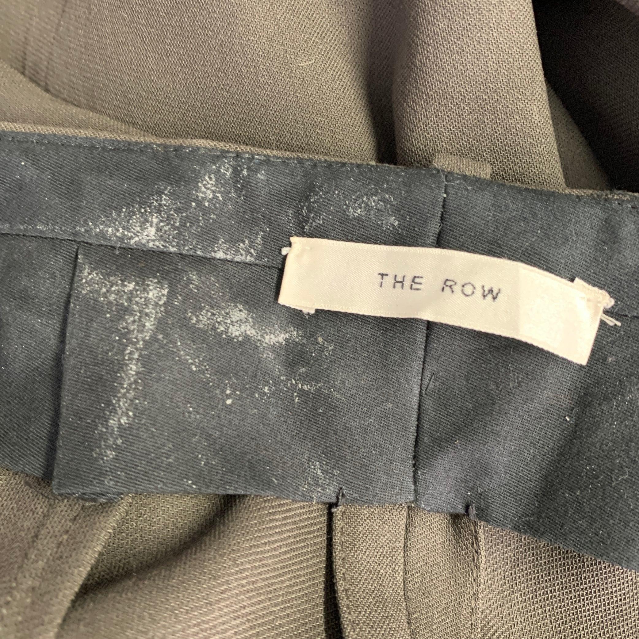THE ROW Pantalones de vestir de pata ancha plisados verdes talla 0 en Bueno estado para la venta en San Francisco, CA