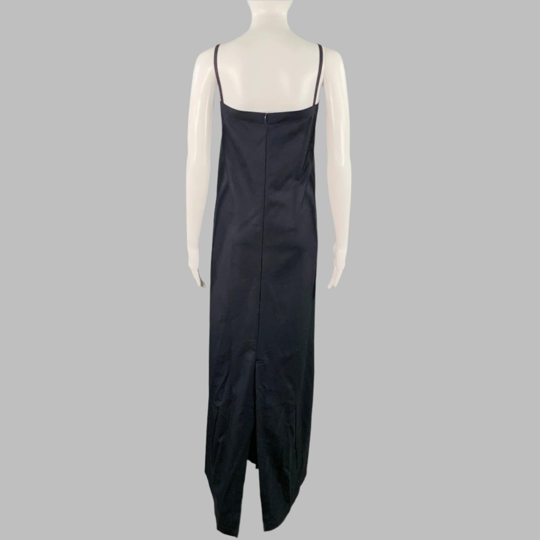 THE ROW Talla 0 Vestido Largo Tirantes Espagueti Lana Azul Marino Negro en venta
