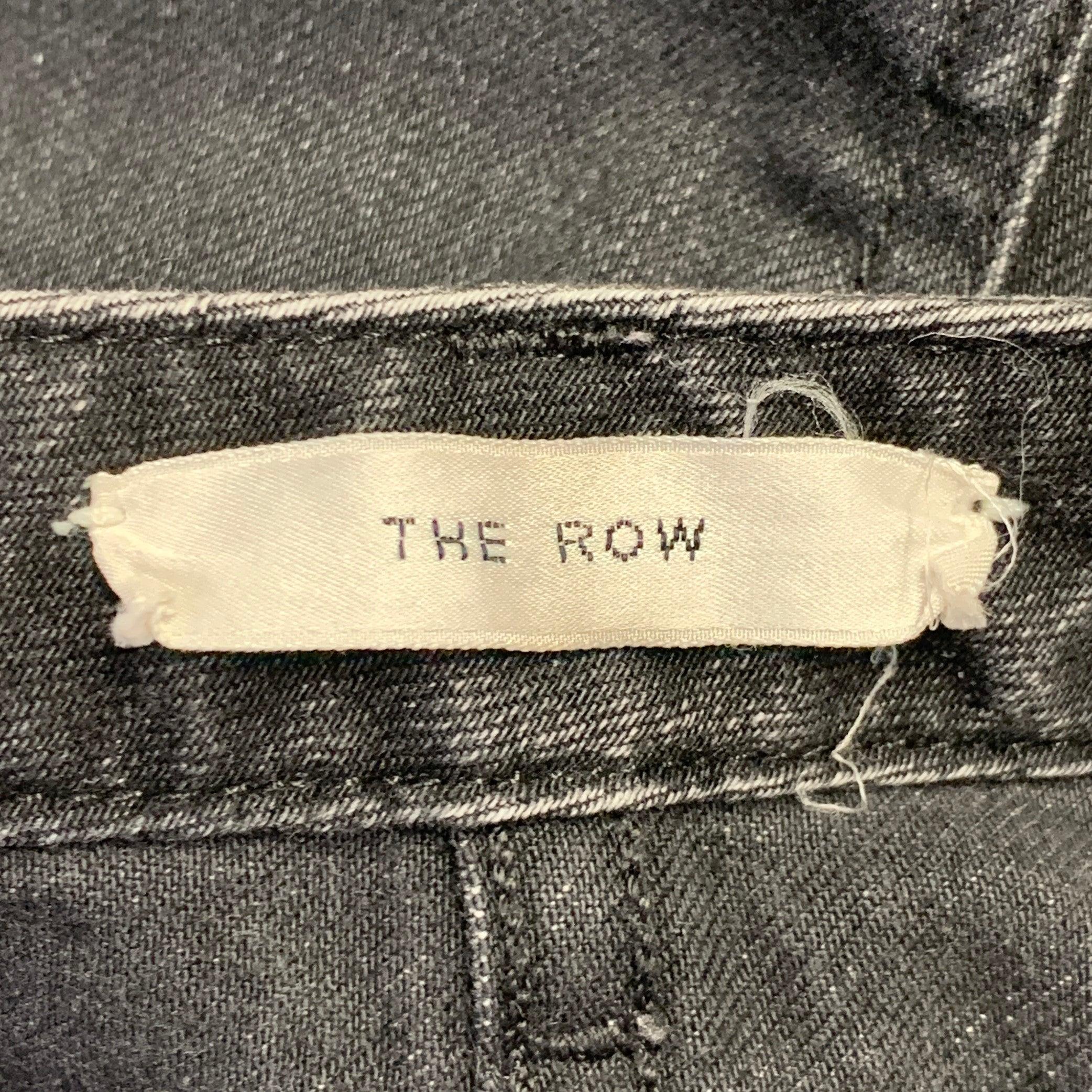 Nero THE ROW Taglia 12 Jeans slim straight in misto cotone nero con chiusura a bottone in vendita