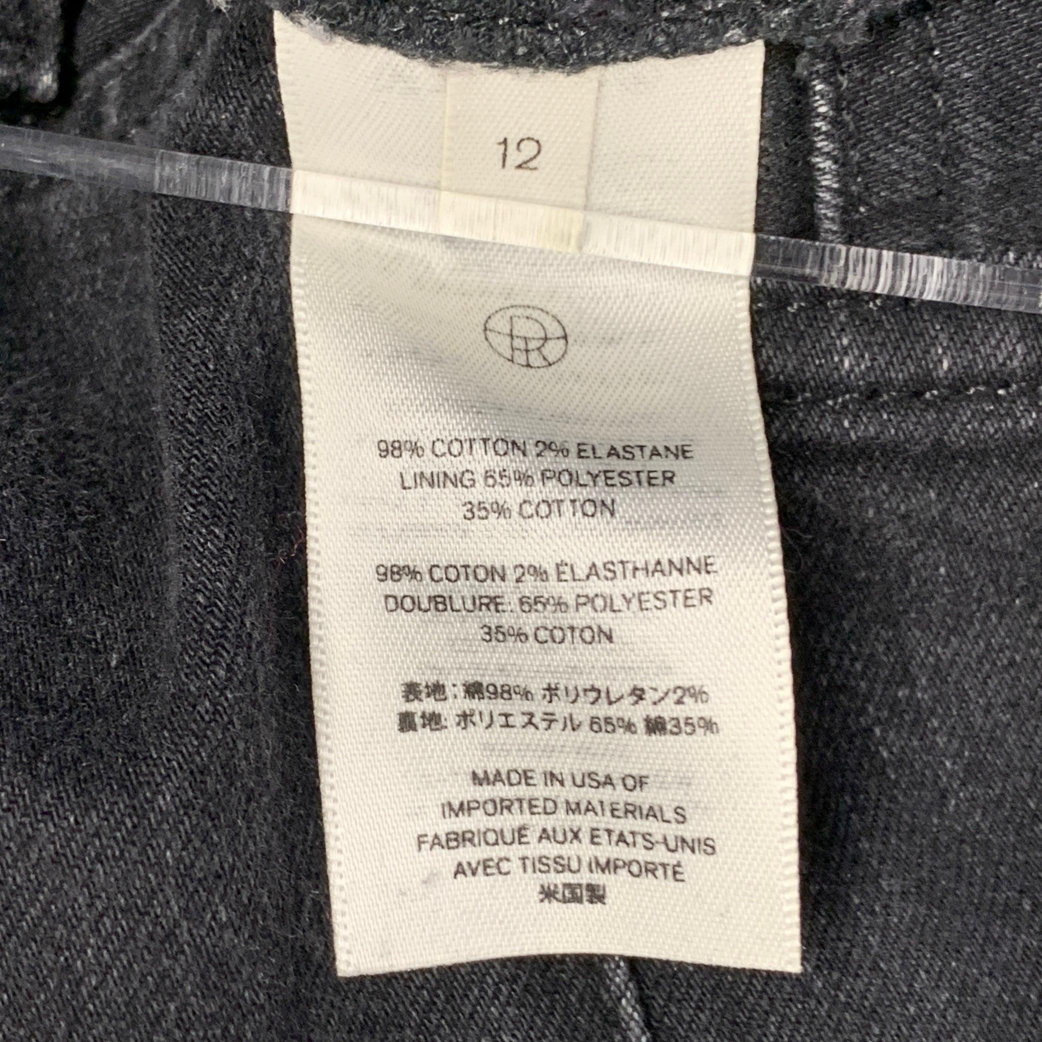 THE ROW Taglia 12 Jeans slim straight in misto cotone nero con chiusura a bottone In condizioni ottime in vendita a San Francisco, CA
