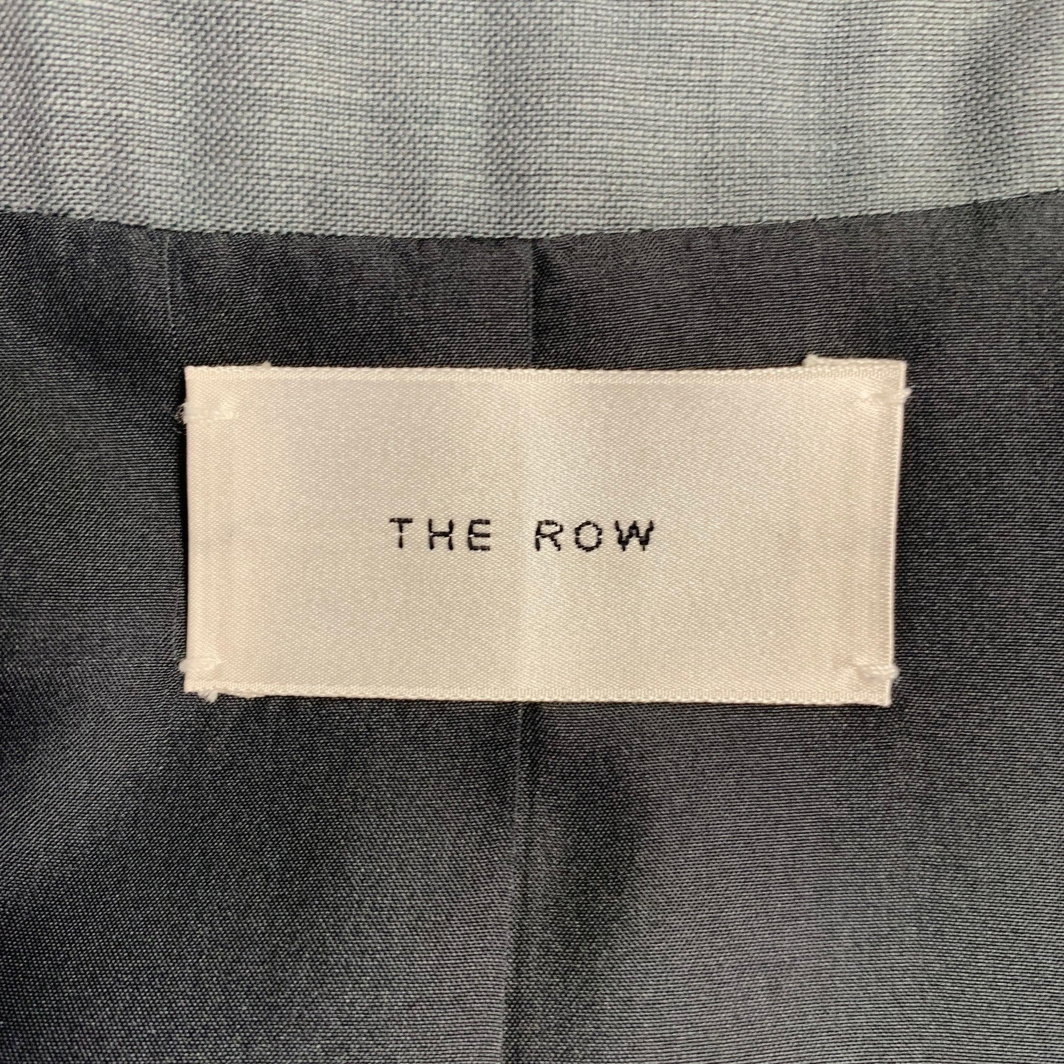 THE ROW Taglia 12 Cappotto monopetto in seta grigia Sage in vendita 2