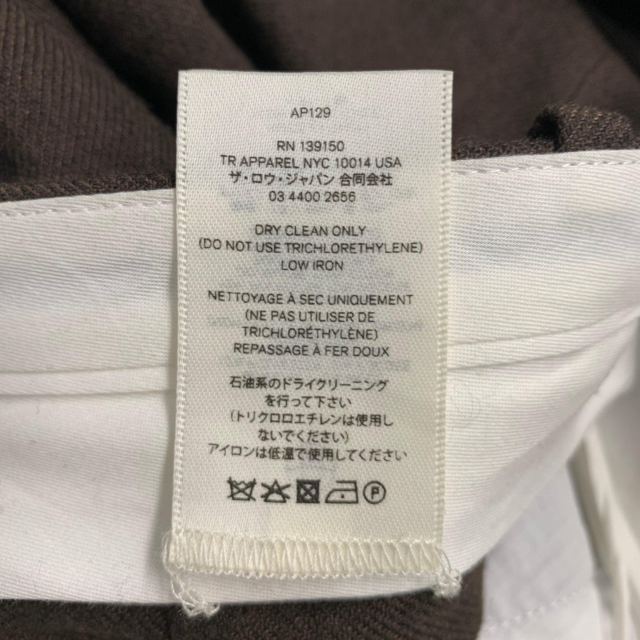 THE ROW Pantalones de vestir de talle alto plisados en mezcla de lana marrón talla 2 en venta 1