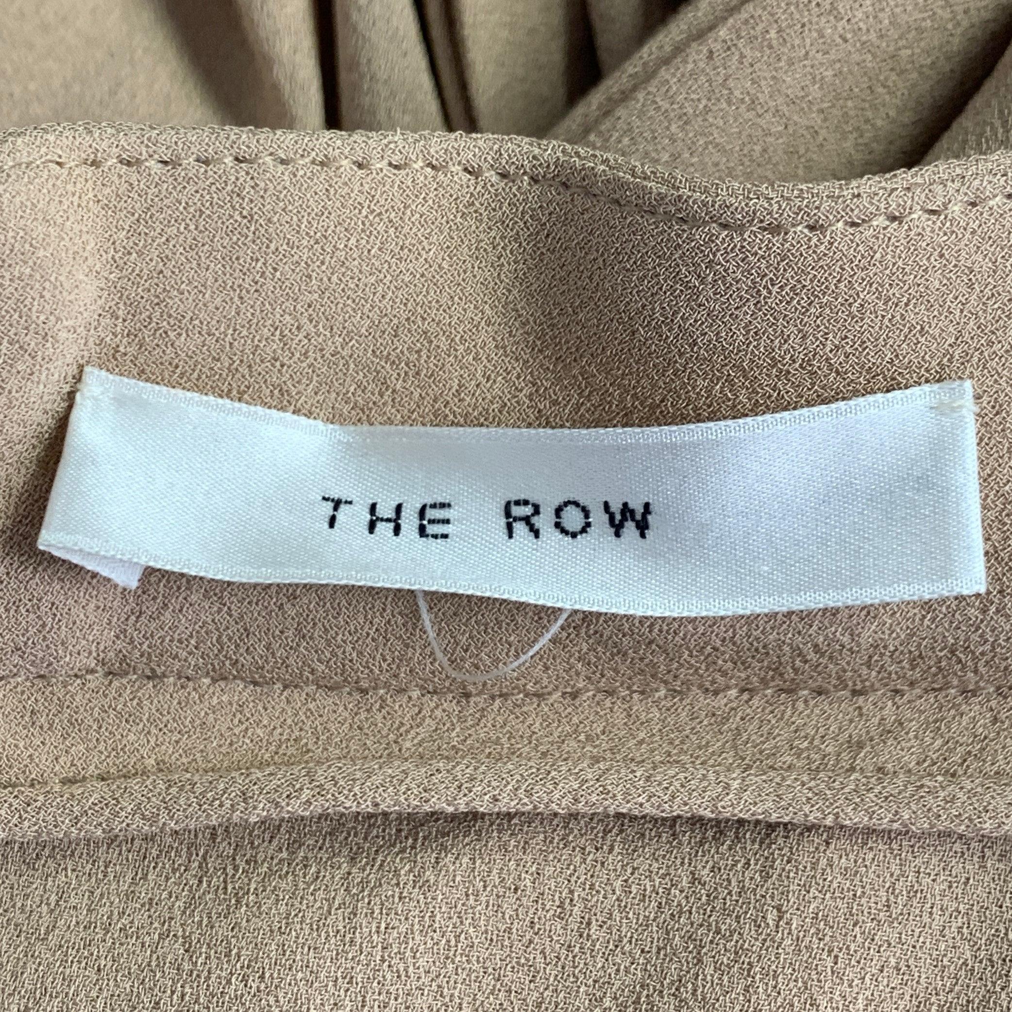 THE ROW Falda larga plisada de crepé de seda camel talla 2 en Bueno estado para la venta en San Francisco, CA