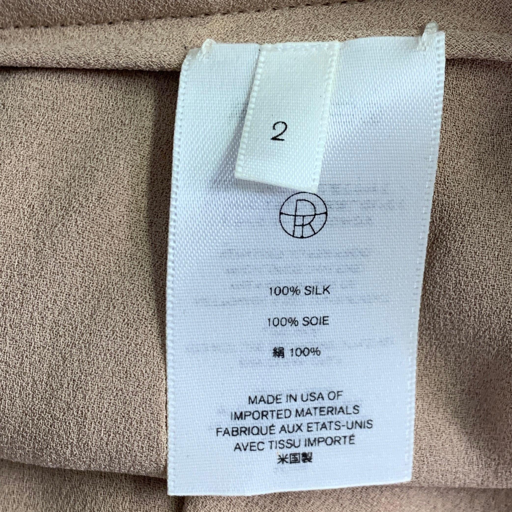 De las mujeres THE ROW Falda larga plisada de crepé de seda camel talla 2 en venta
