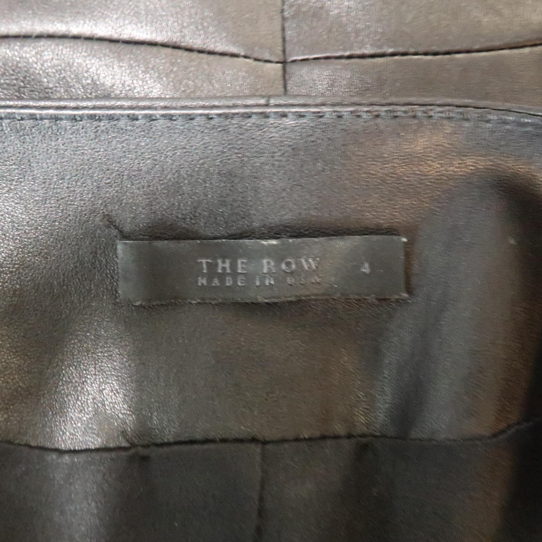 THE ROW Size 4 Black Leather Zip Peplum ANASTA Jacket 3