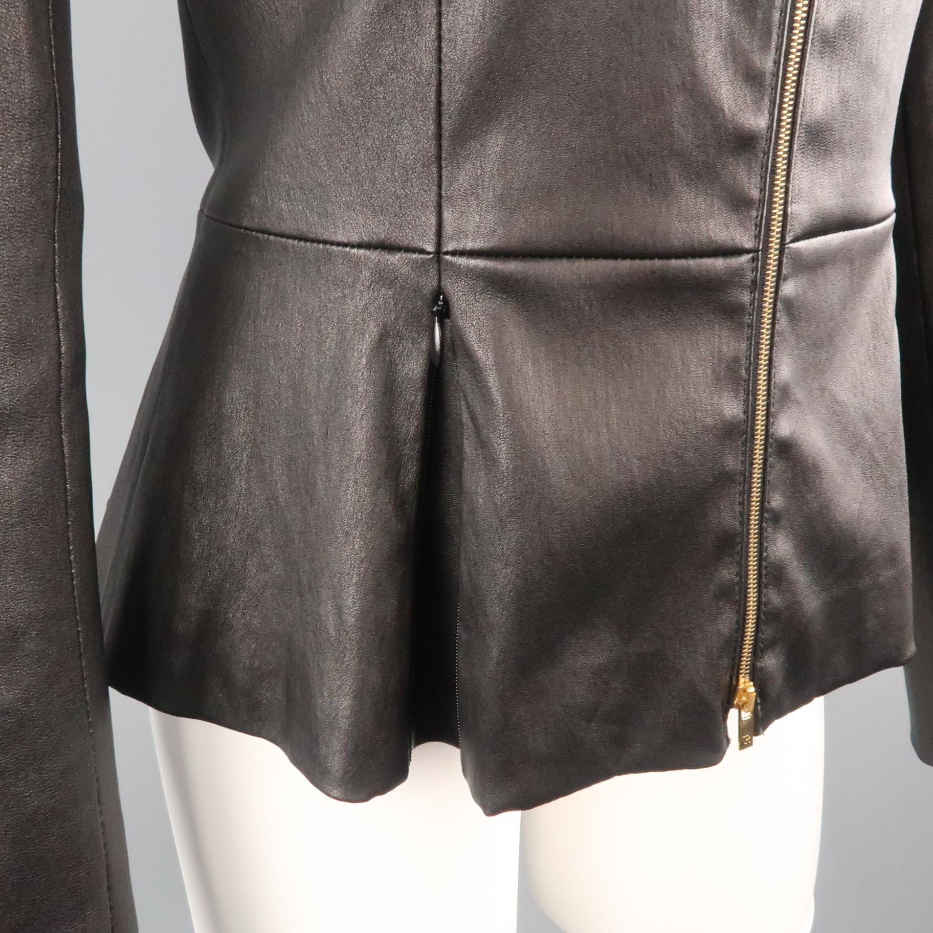 black peplum leather jacket