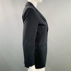 THE ROW Size 4 Schoolboy Navy Virgin Wool Blend Notch Lapel Jacket Blazer