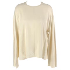 THE ROW Size 6 Cream Viscose Blend Raglan Blouse