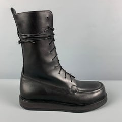 THE ROW Size 7.5 Black Leather Lace Up Boots