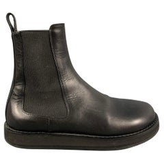 THE ROW Size 7.5 Black Leather Mixed Materials Chelsea Boots
