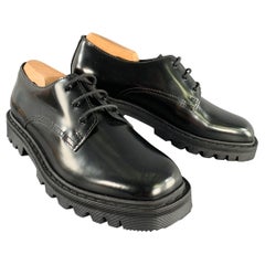 THE ROW Taglia 7,5 Pelle Nera Suola Battistrada Scarpe Allacciate