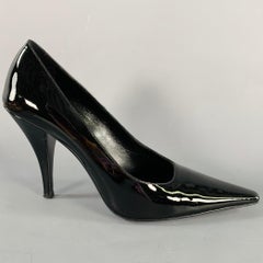 THE ROW Size 7.5 Black Patent Leather Pointed Toe Pumps