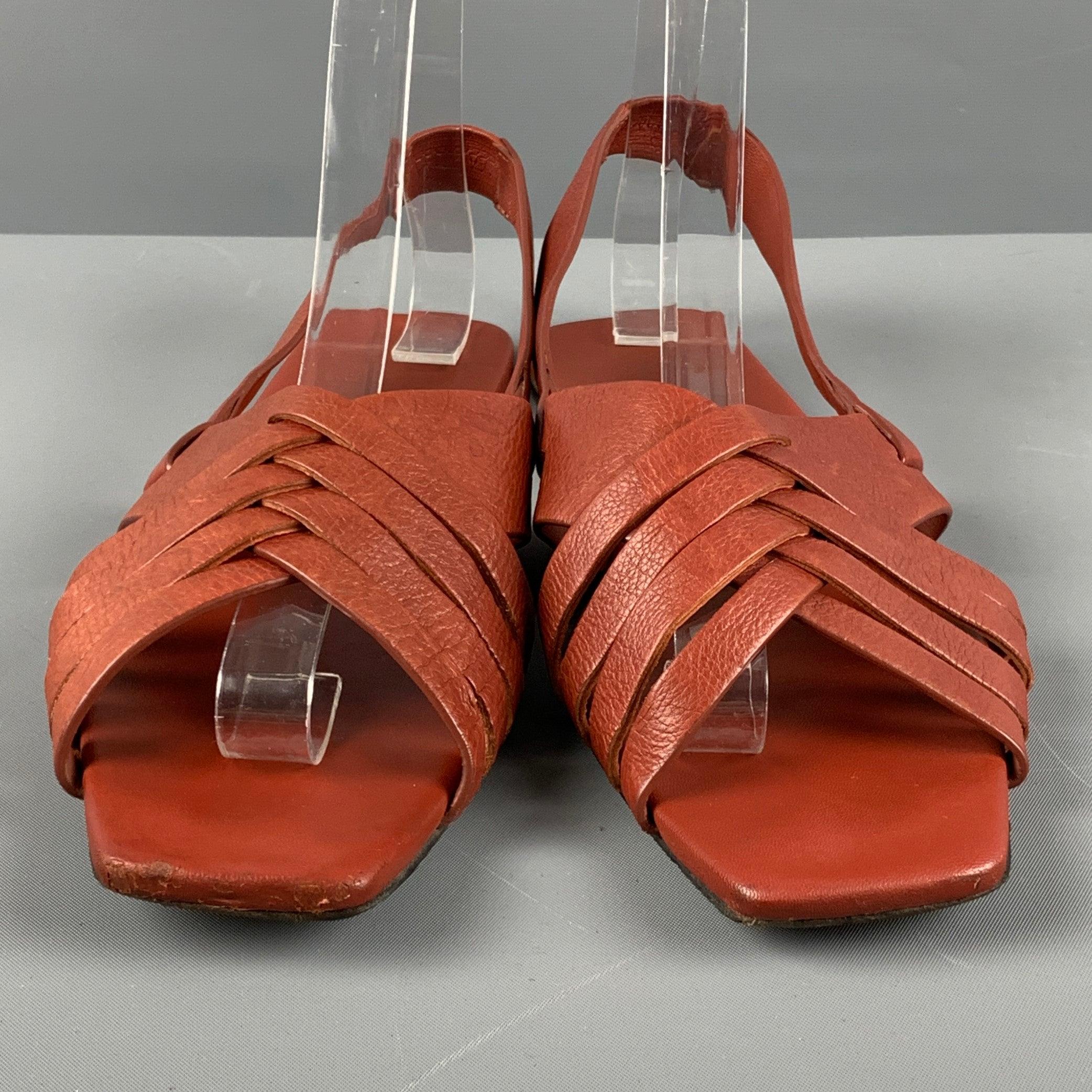 Women's THE ROW Size 8 Brown Leather Flat Sandals For Sale