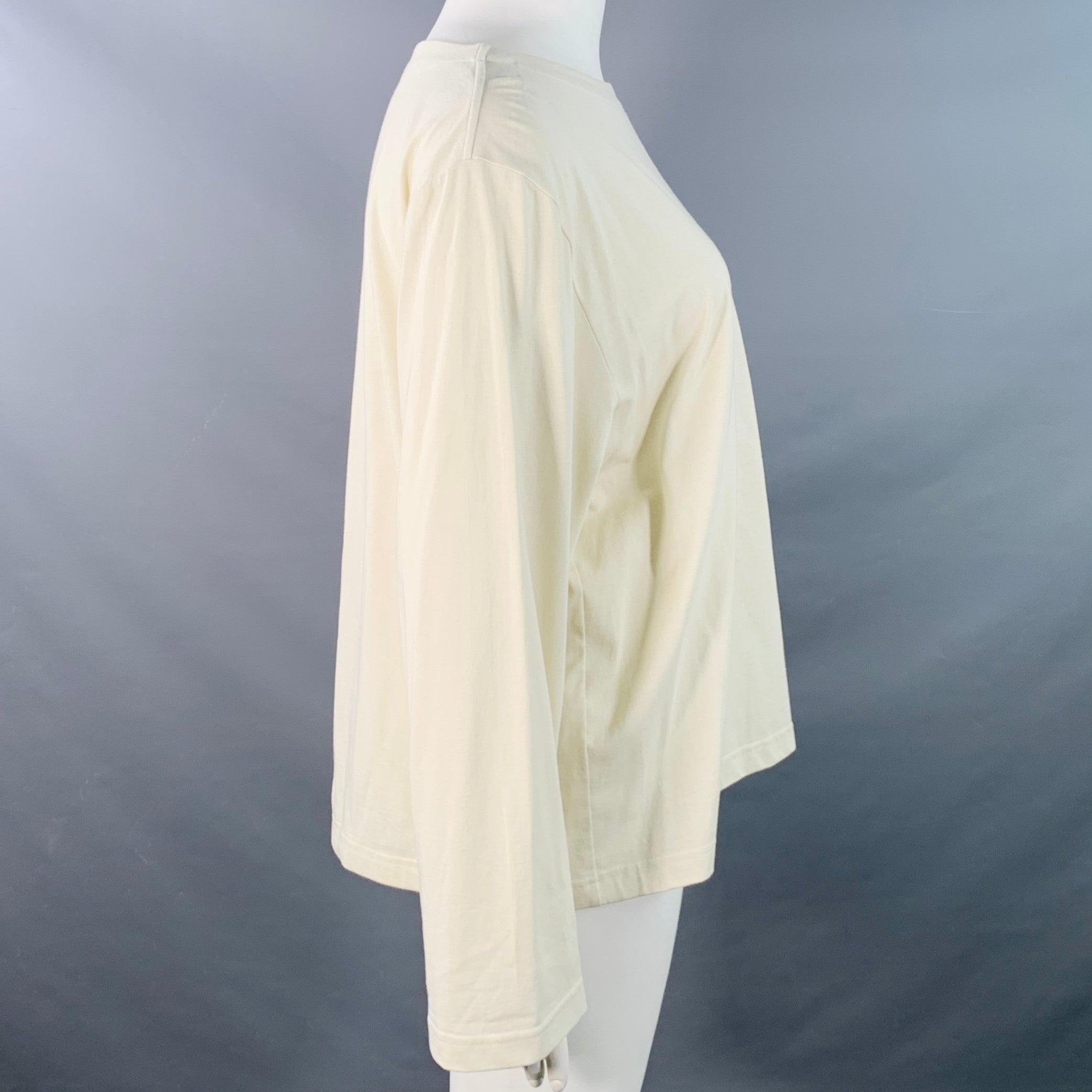 THE ROW Größe L Beige Baumwolle Oversized One Pocket Scoop Neck Pullover im Zustand „Gut“ im Angebot in San Francisco, CA