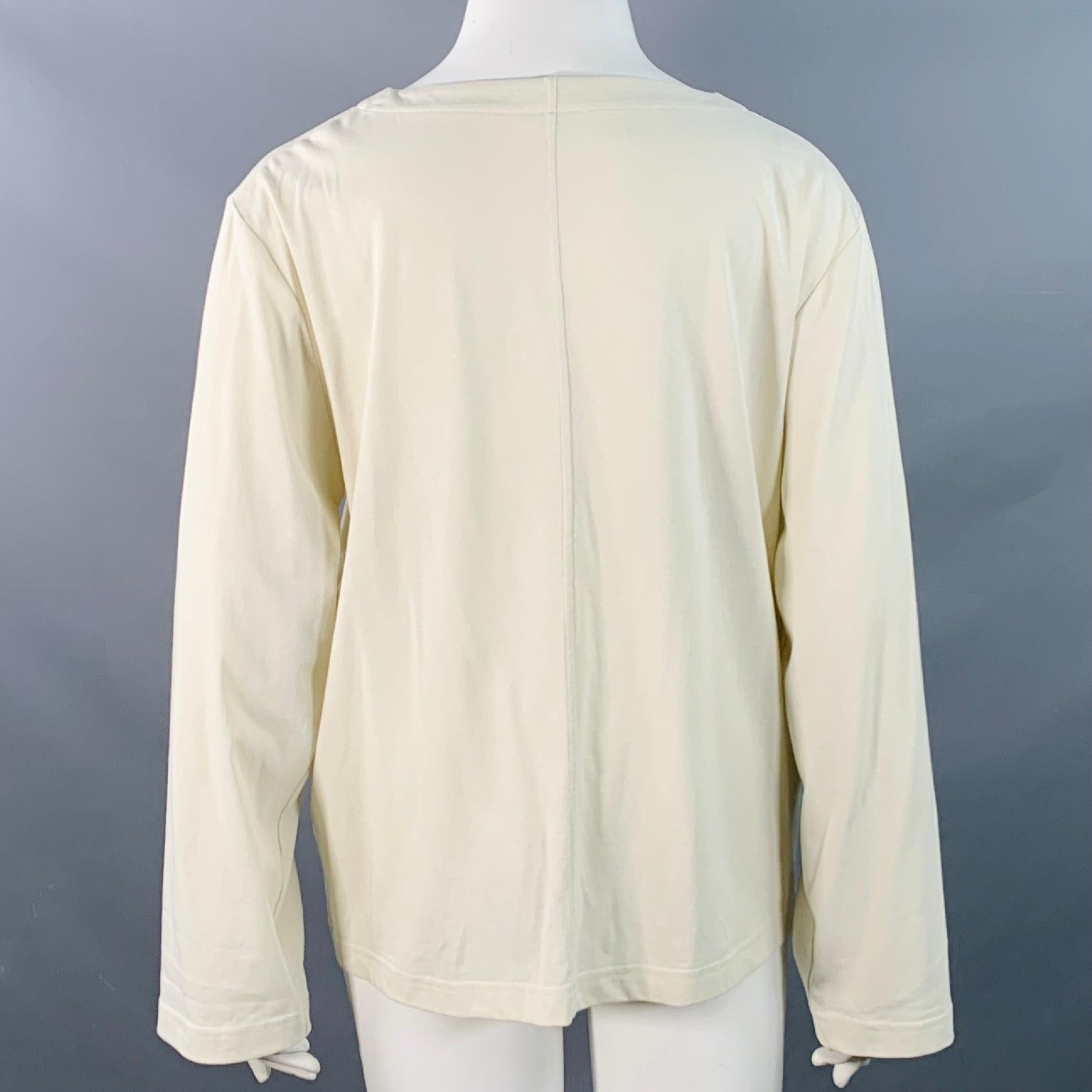 THE ROW Größe L Beige Baumwolle Oversized One Pocket Scoop Neck Pullover Damen im Angebot