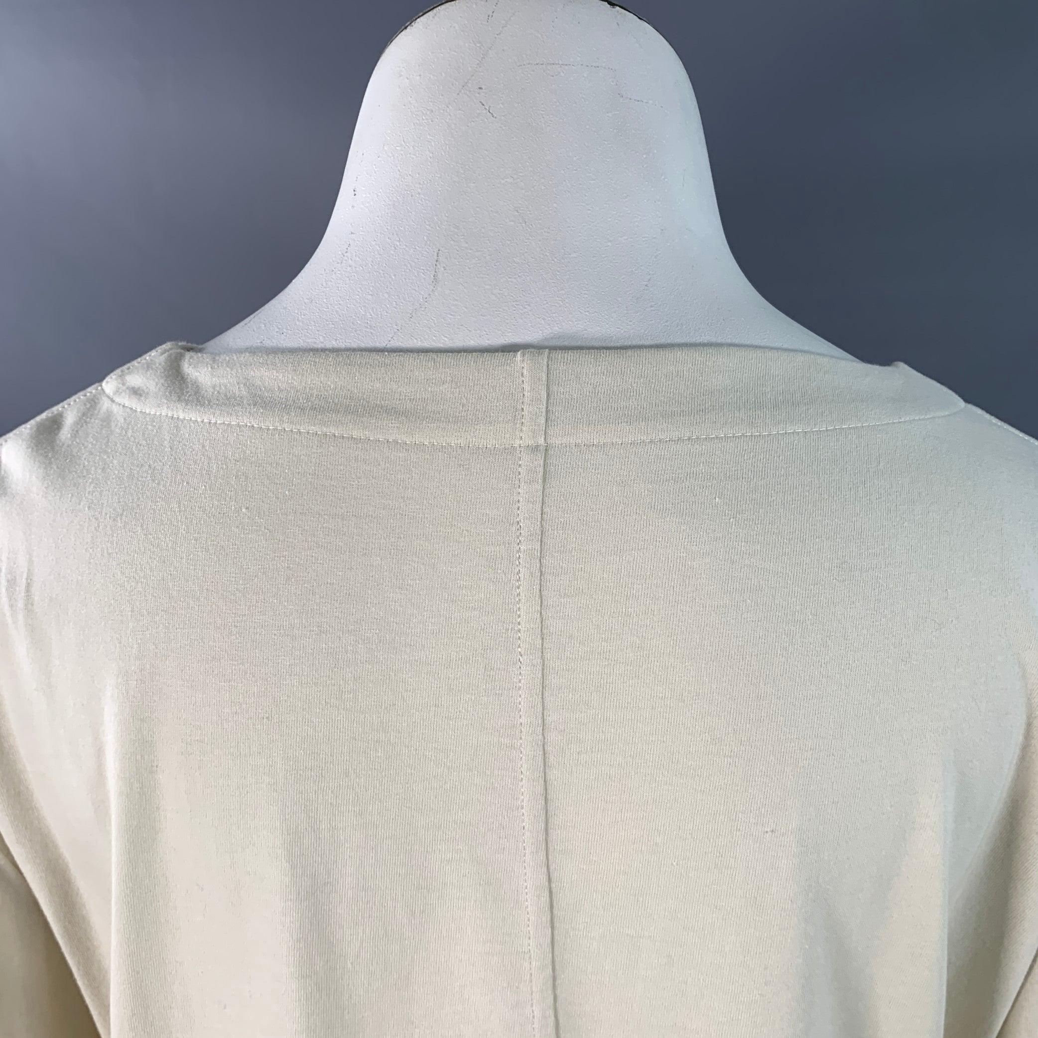 THE ROW Größe L Beige Baumwolle Oversized One Pocket Scoop Neck Pullover im Angebot 3