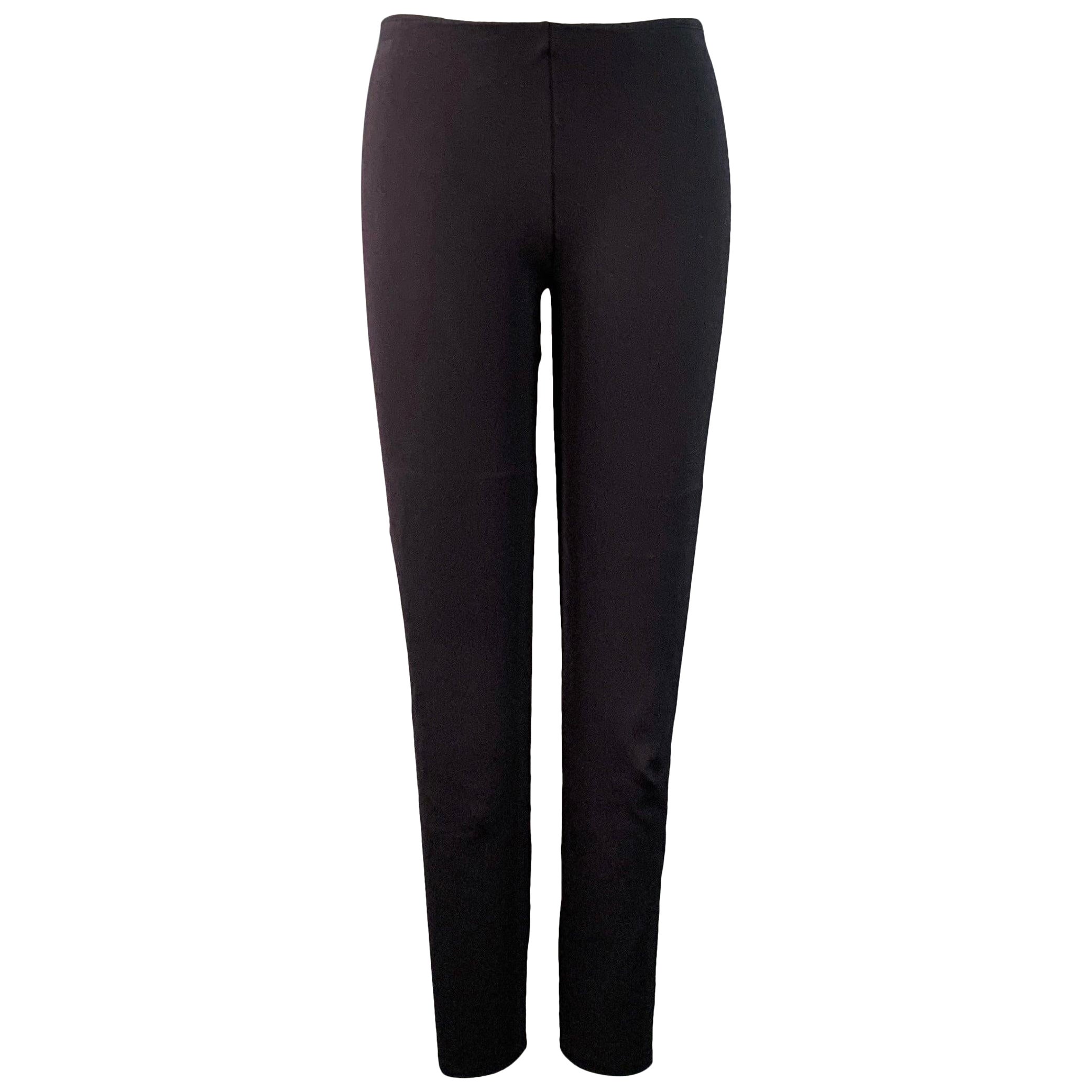 THE Row Taglia L Leggings neri in misto poliammide con fascia elastica in vita Pantaloni casual in vendita