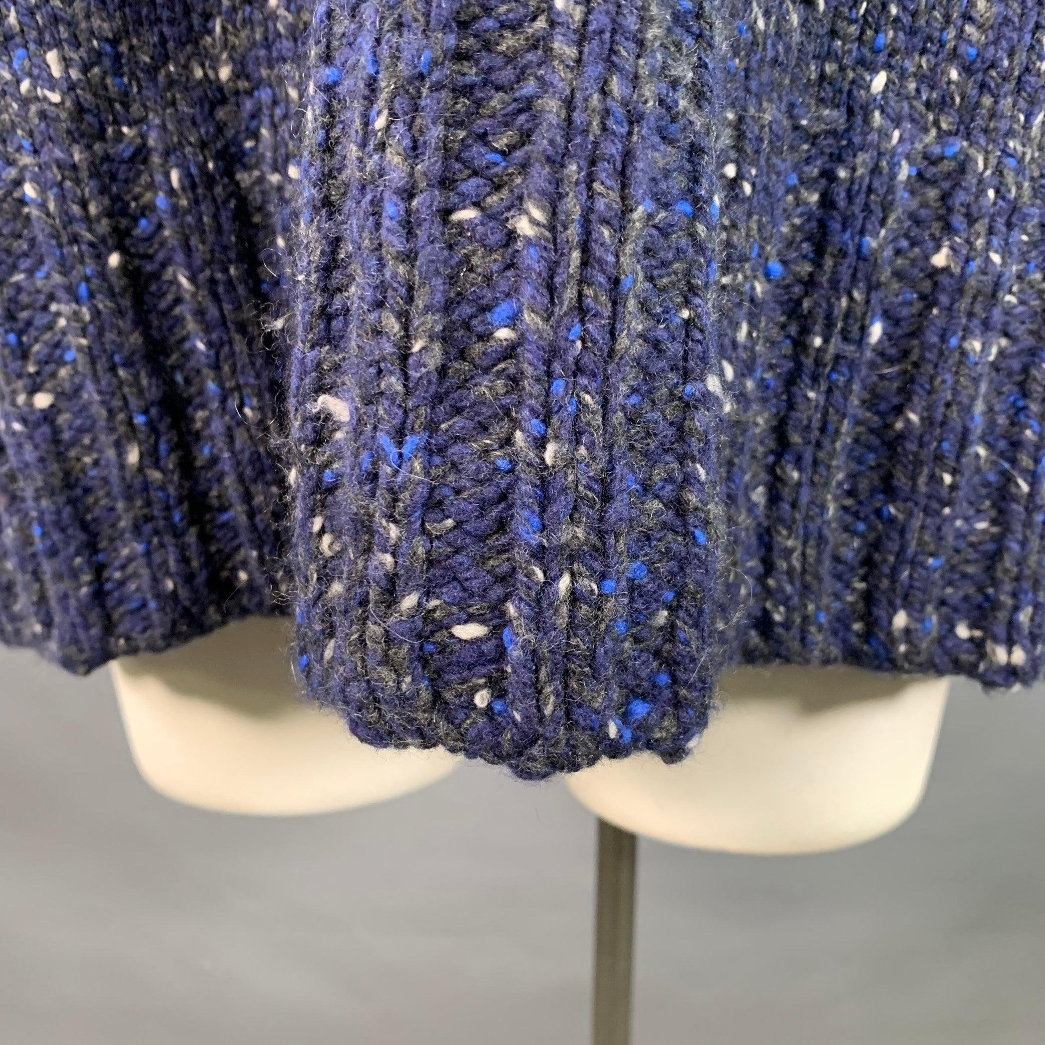 THE ROW Taille L Pull à col roulé en laine mélangée bleu marine Pour femmes en vente
