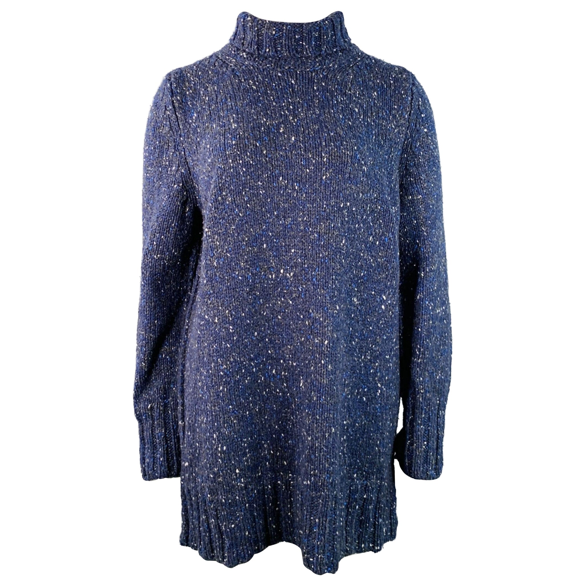 THE ROW Taille L Pull à col roulé en laine mélangée bleu marine en vente