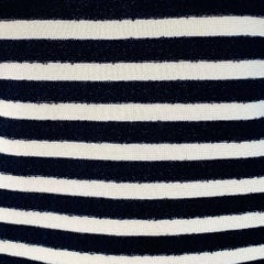 THE ROW Size L Navy White Cashmere Cotton Silk Blend Terry Reverse Seams Pullover