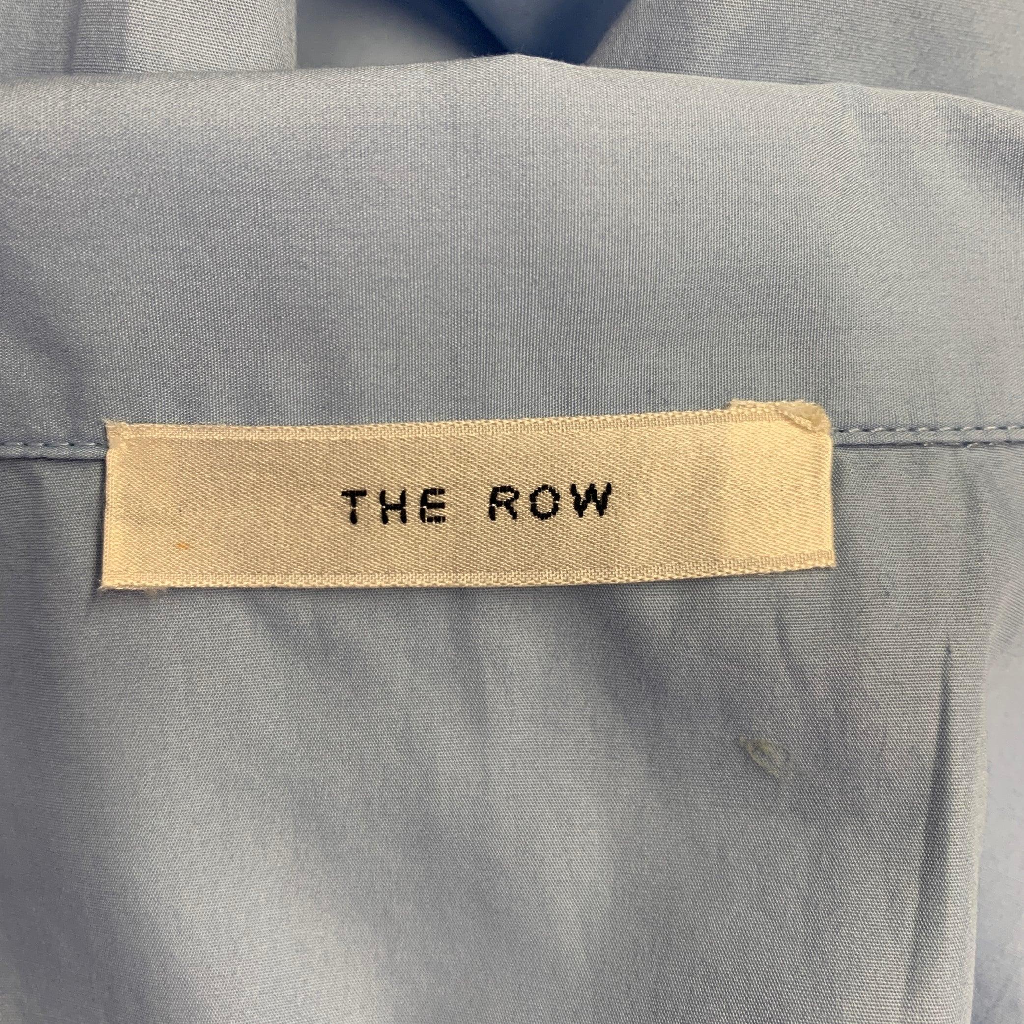 THE ROW Size S Blue Cotton Camp Short Sleeve Shirt In Excellent Condition For Sale In San Francisco, CA