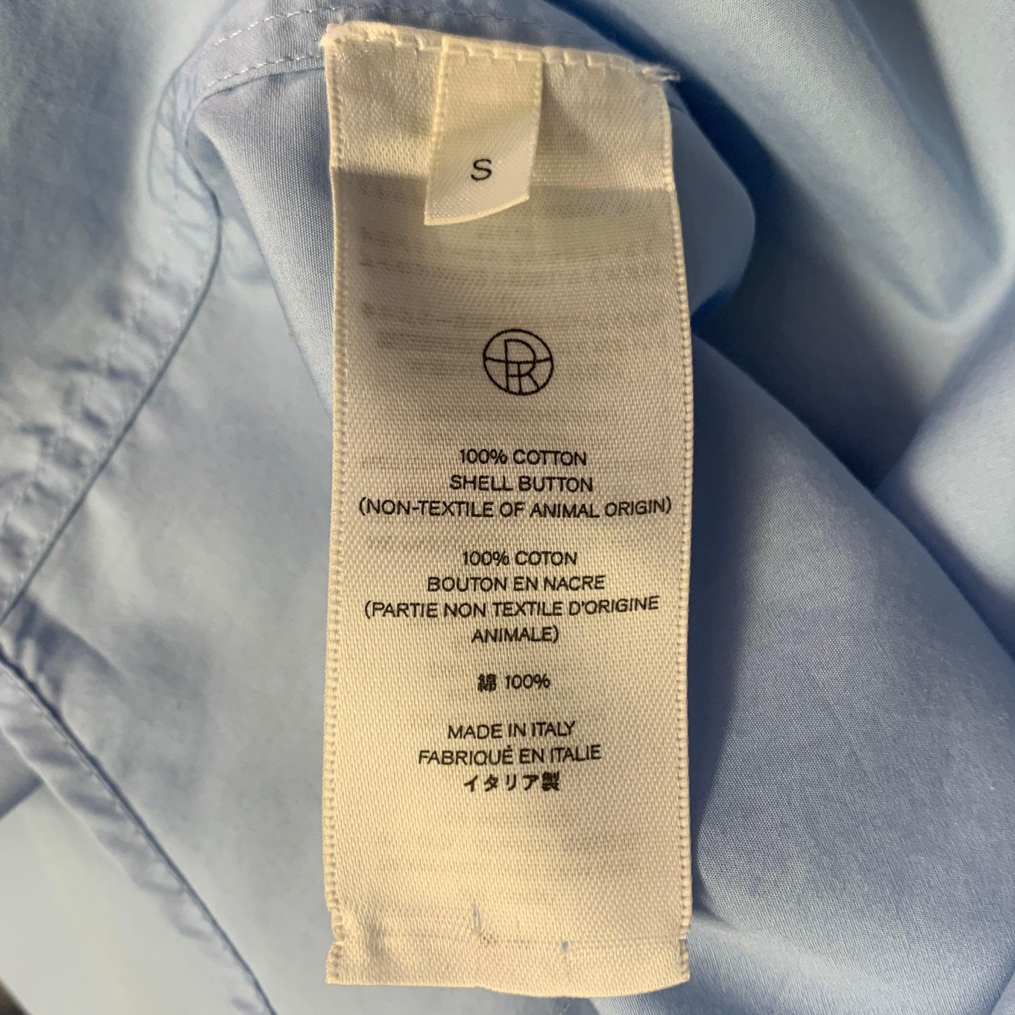 Men's THE ROW Size S Blue Cotton Camp Short Sleeve Shirt For Sale