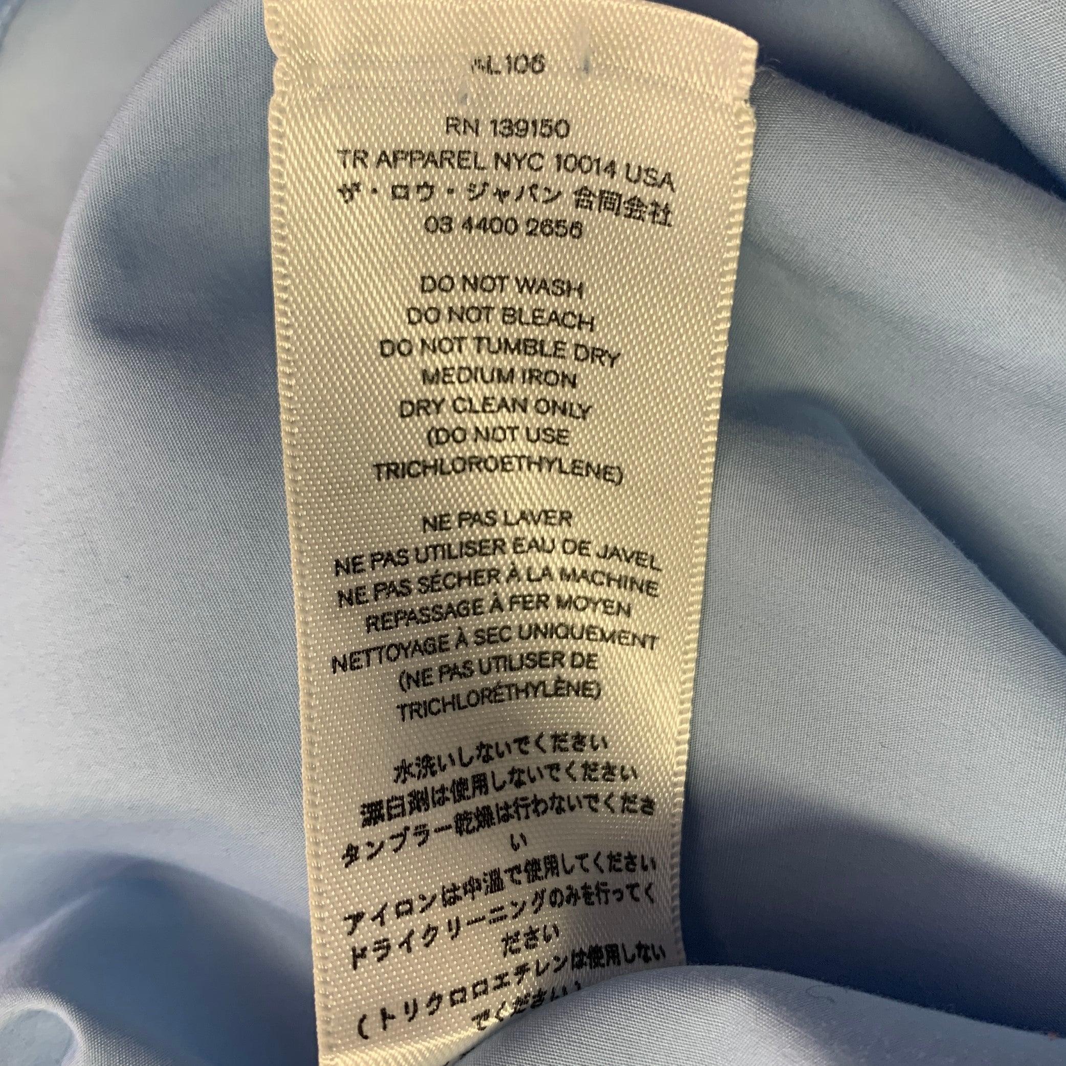 THE ROW Size S Blue Cotton Camp Short Sleeve Shirt For Sale 1