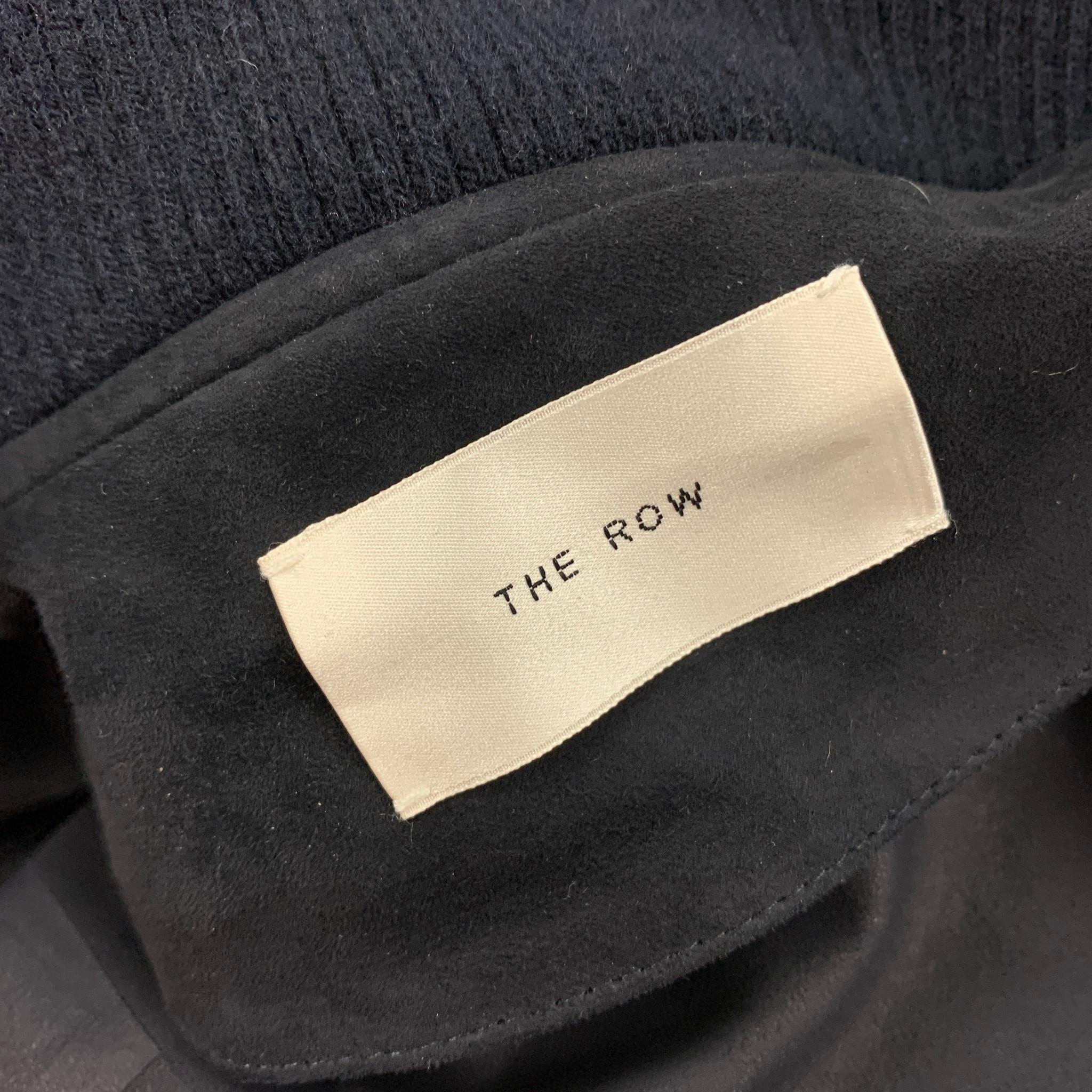 THE ROW Size S Navy Cashmere Blend Lamb Skin Bomber Jacket In Good Condition In San Francisco, CA