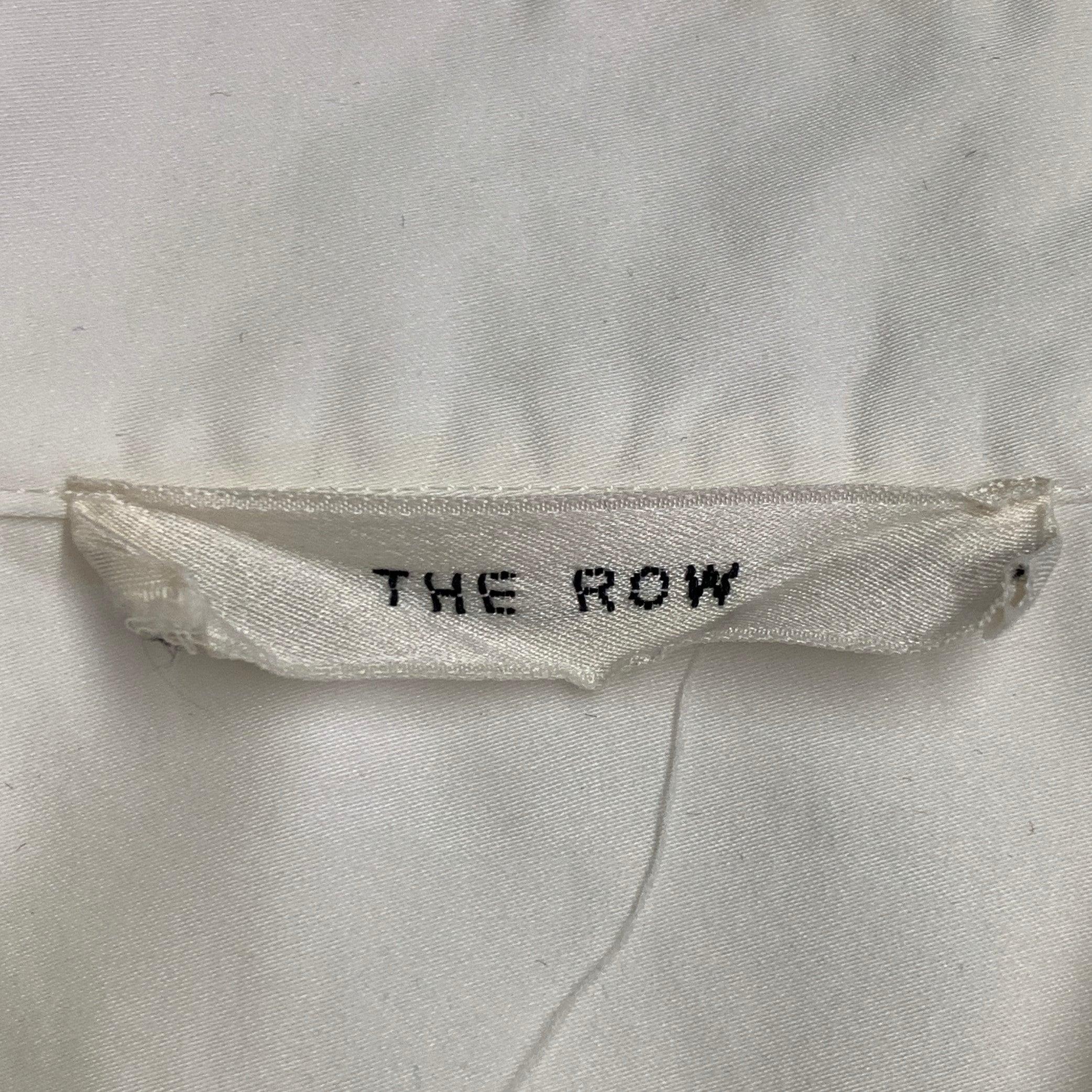 THE ROW Size S White Cotton Blend Spread Collar Oversized Hidden Buttons Shirt (Chemise à boutons cachés) Excellent état - En vente à San Francisco, CA