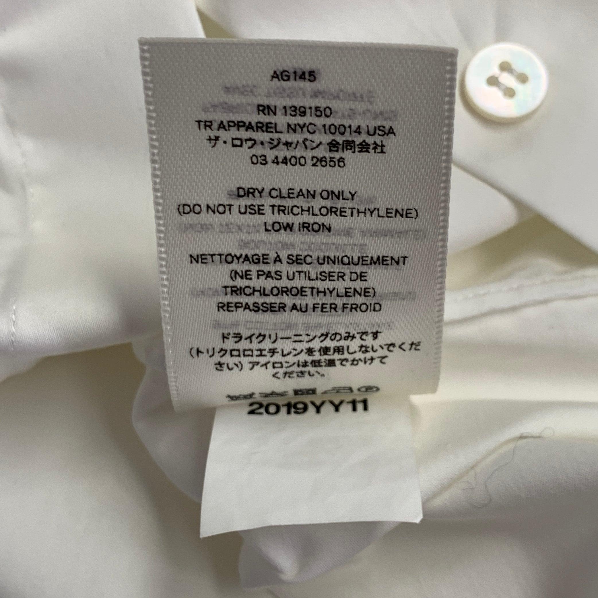 THE ROW Size S White Cotton Blend Spread Collar Oversized Hidden Buttons Shirt (Chemise à boutons cachés) en vente 1