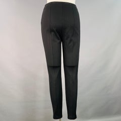 THE ROW Size XL Black Viscose Blend Textured Elastic Waistband Leggings Casual Pants