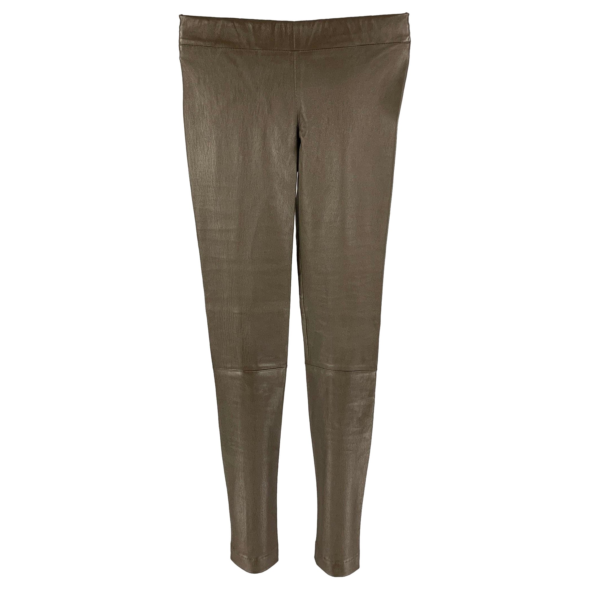 Mallas de cintura elástica THE ROW Talla XS Piel de cordero verde oliva en venta