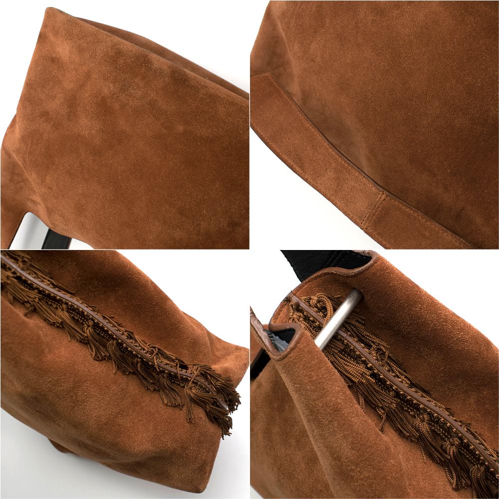 Brown The Row Suede Duplex Fringe Hobo Tote