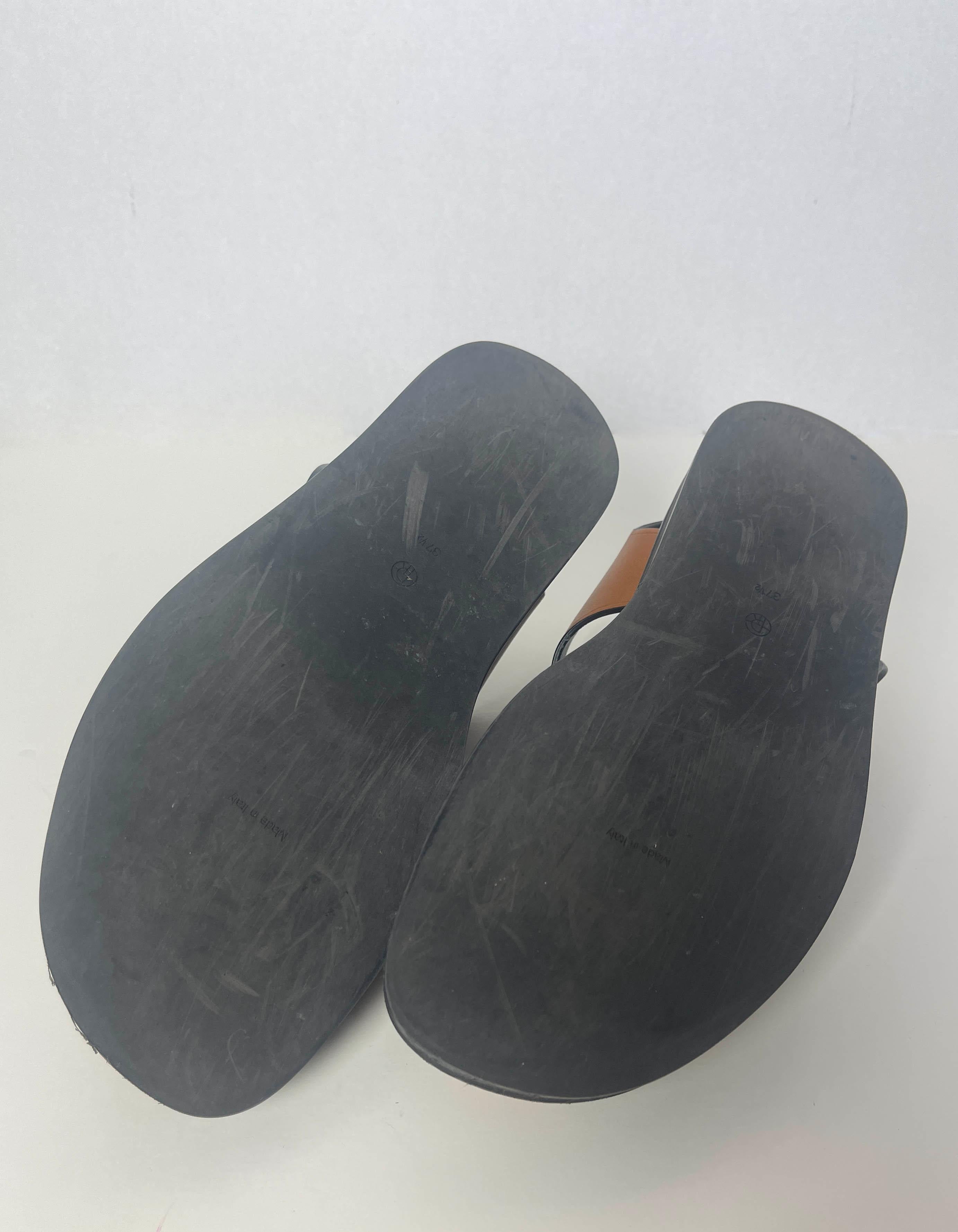 Gray The Row Tan Leather Fisherman Caged Sandals sz 37.5 rt. $990