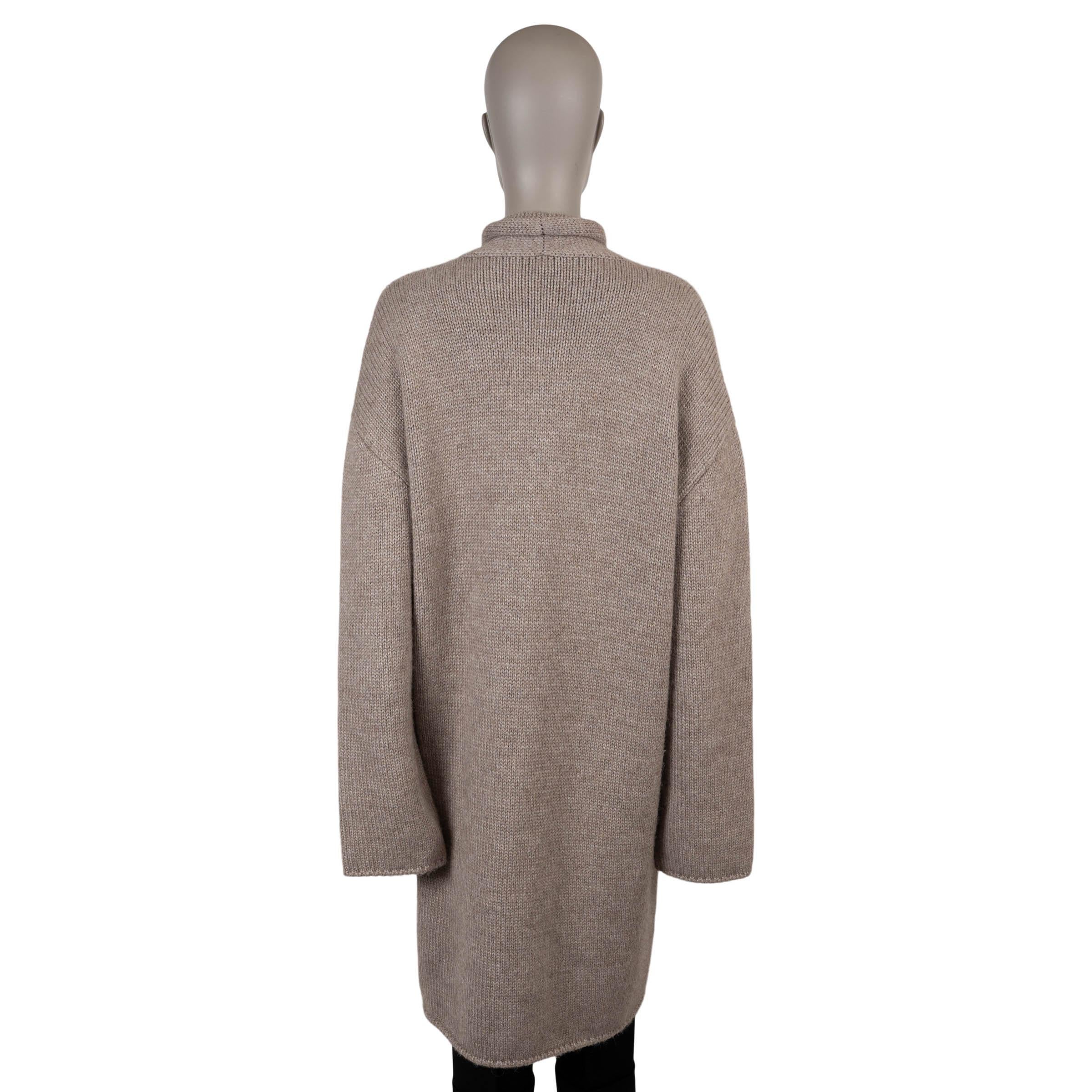 Grigio THE ROW taupe alpaca 2023 ERNESTO KNIT Coat Jacket L in vendita