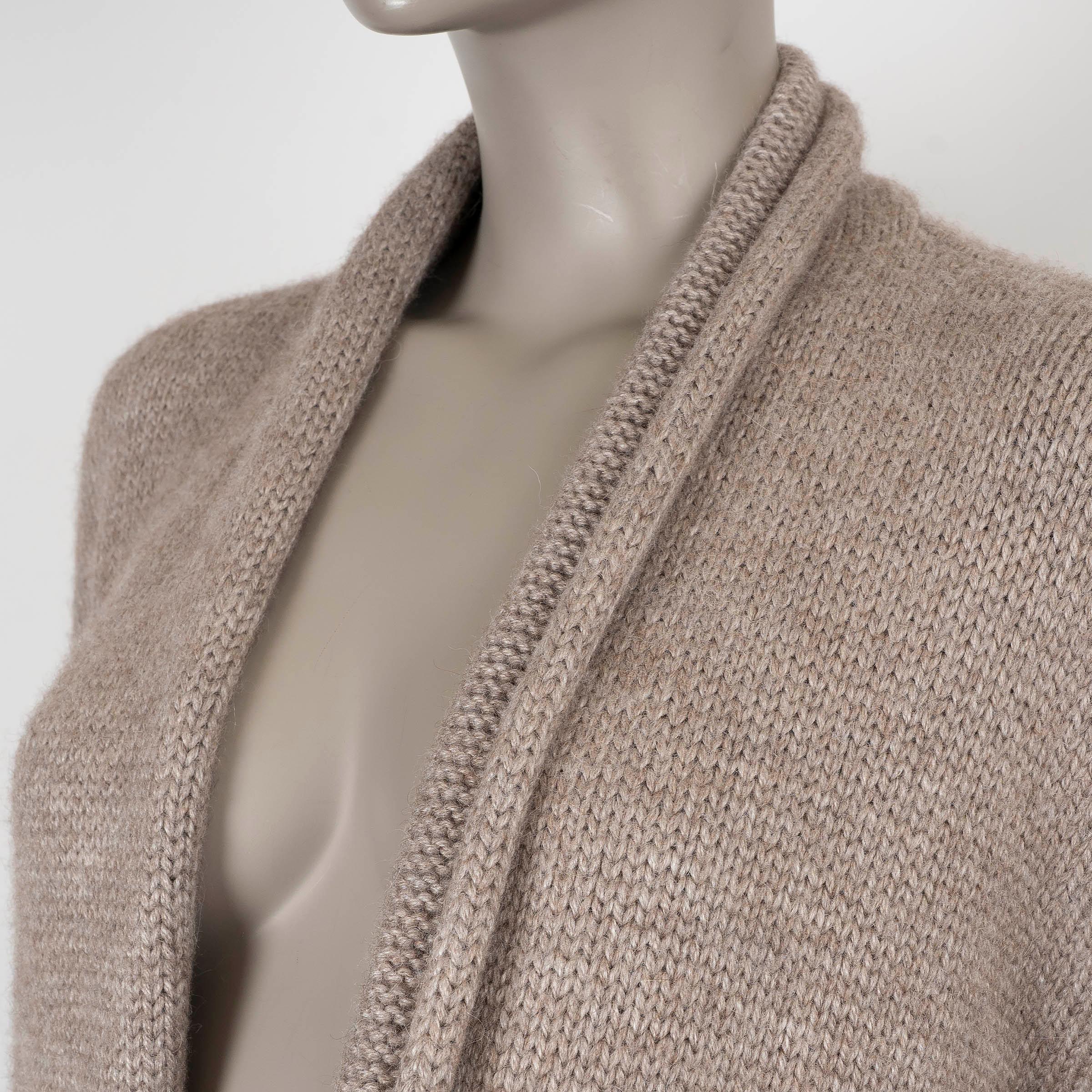 Donna THE ROW taupe alpaca 2023 ERNESTO KNIT Coat Jacket L in vendita