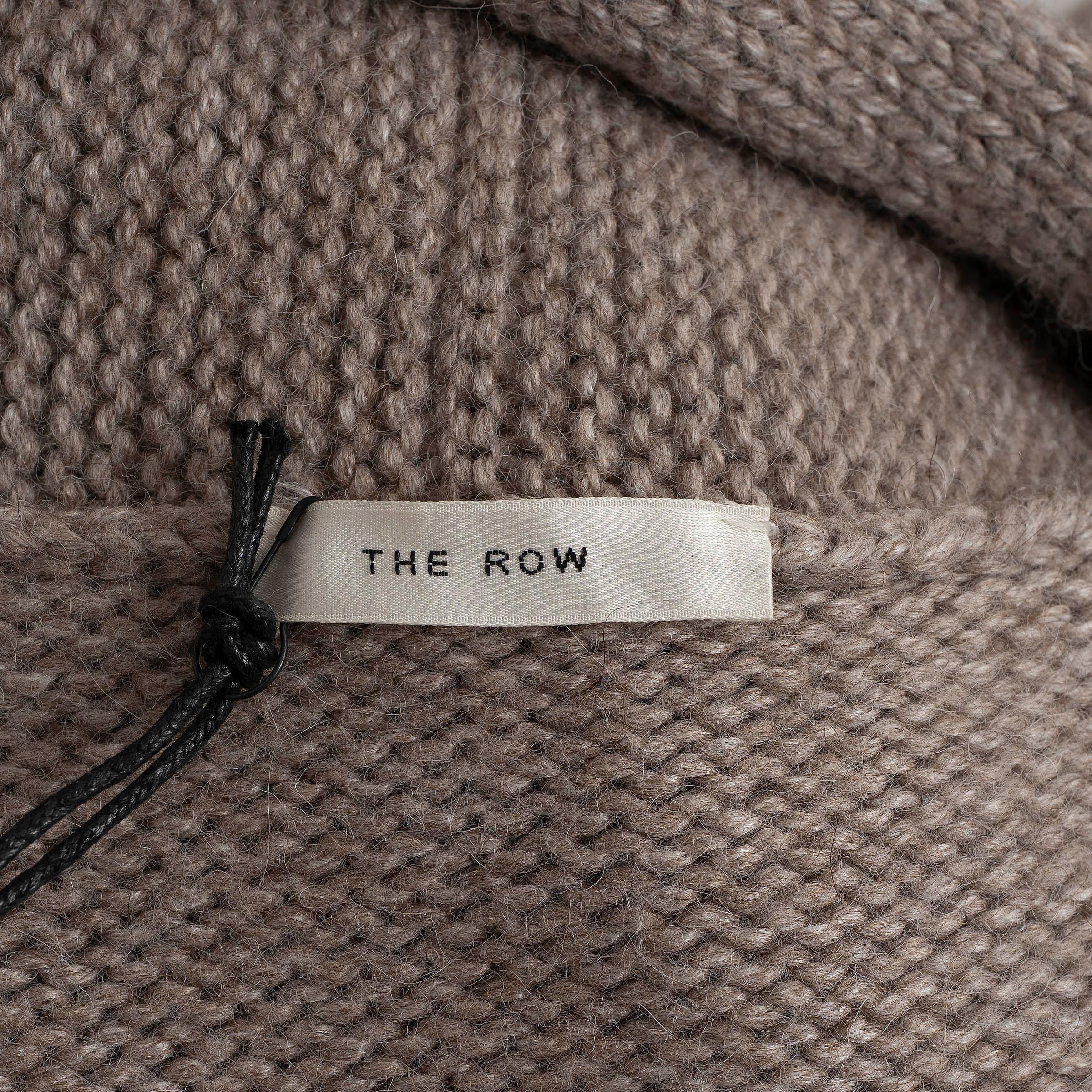 THE ROW taupe alpaca 2023 ERNESTO KNIT Coat Jacket L in vendita 1