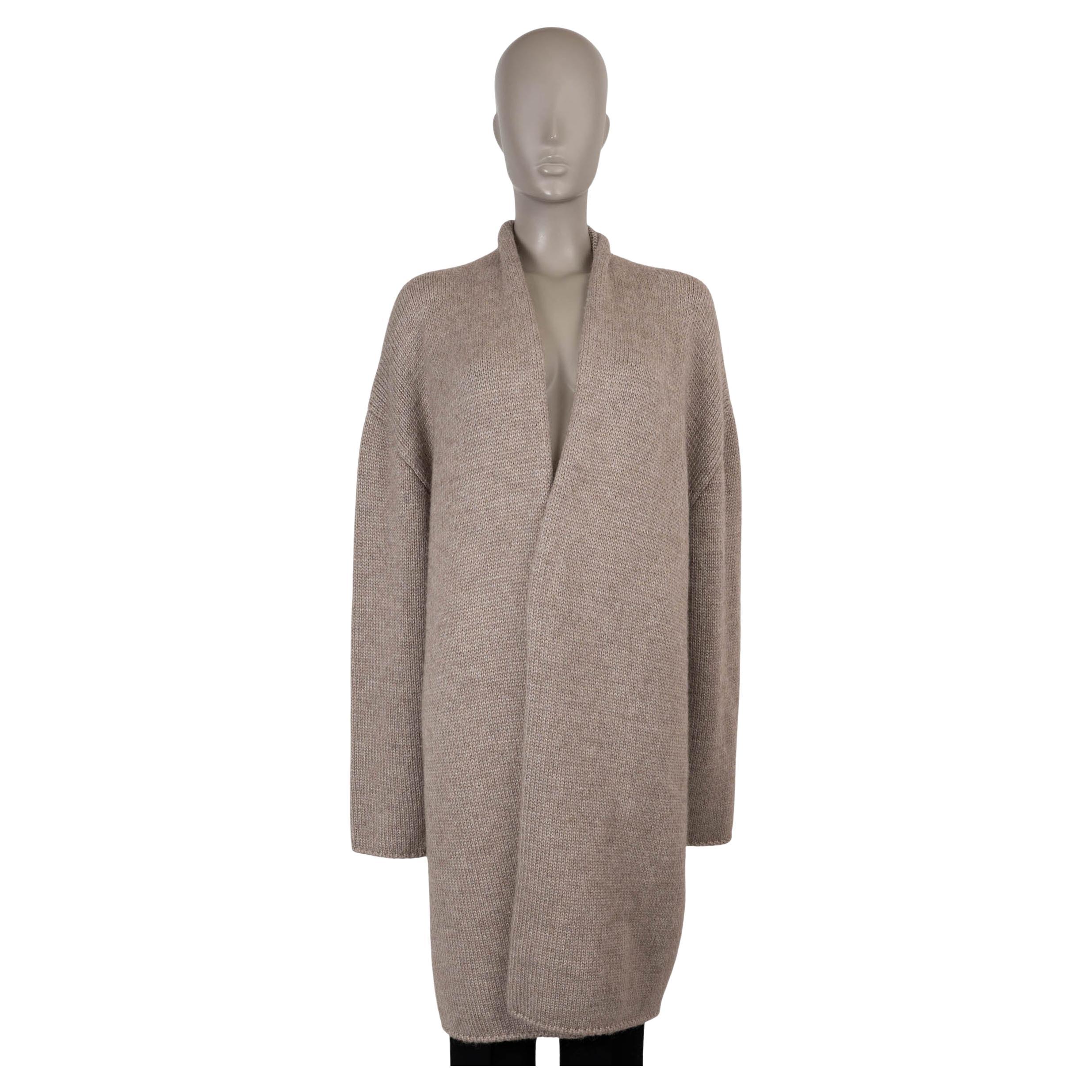 THE ROW taupe alpaca 2023 ERNESTO KNIT Coat Jacket L